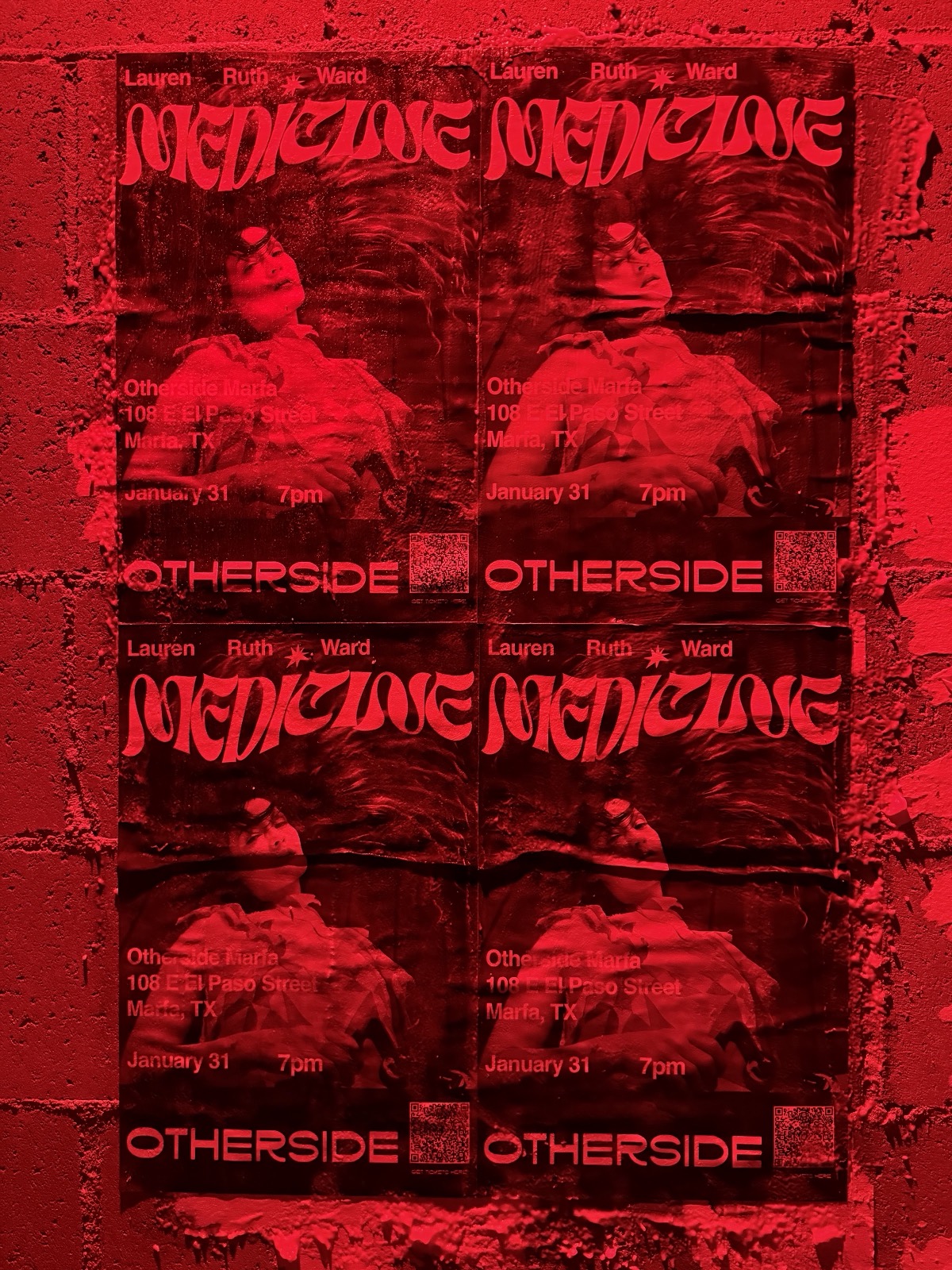 Show poster wall for a private event at Otherside